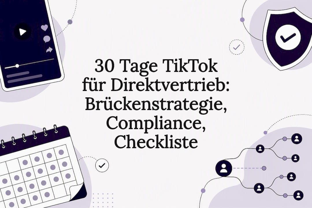 30 Tage TikTok für Direktvertrieb: Brückenstrategie, Compliance, Checkliste