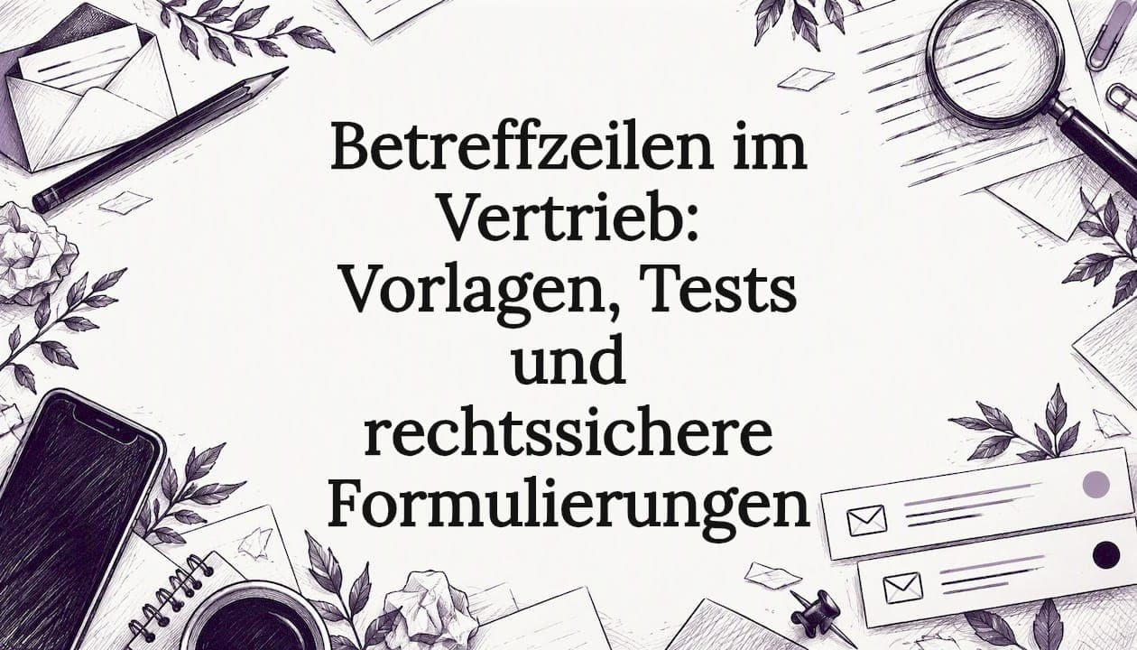 Betreffzeilen im Vertrieb: Vorlagen, Tests und rechtssichere Formulierungen
